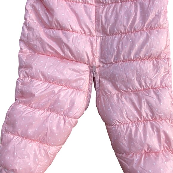 Old Navy Baby Polka Dot Quilted Snowsuit Sz 6-12mos Pink One-Piece Winter Girly - Picture 8 of 13